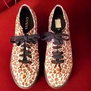 Women's Leopard Sneakers by Guess, Size 6